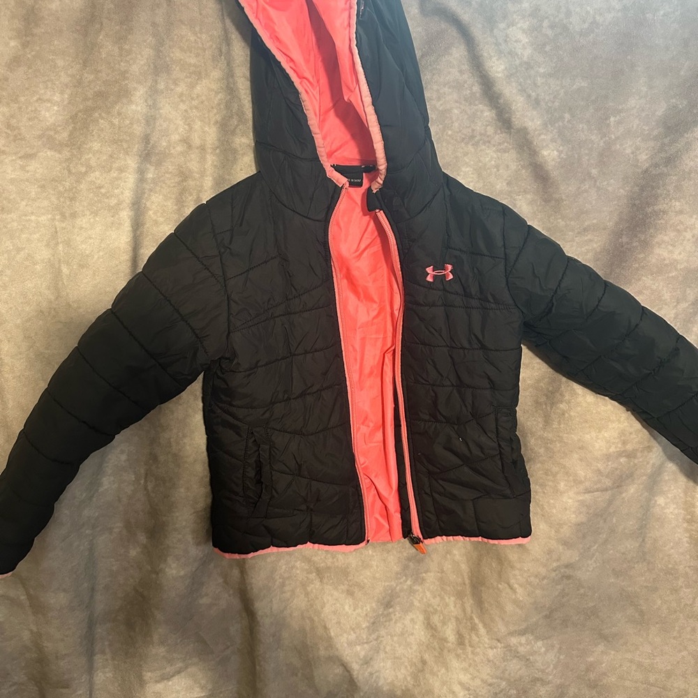 Under Armour Kids Puffer Jacket in Black and Pink